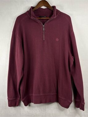 Wolverine Pullover Mens XL Burgundy Waffle Knit Thermal 1/4 Zip Workwear Sweater